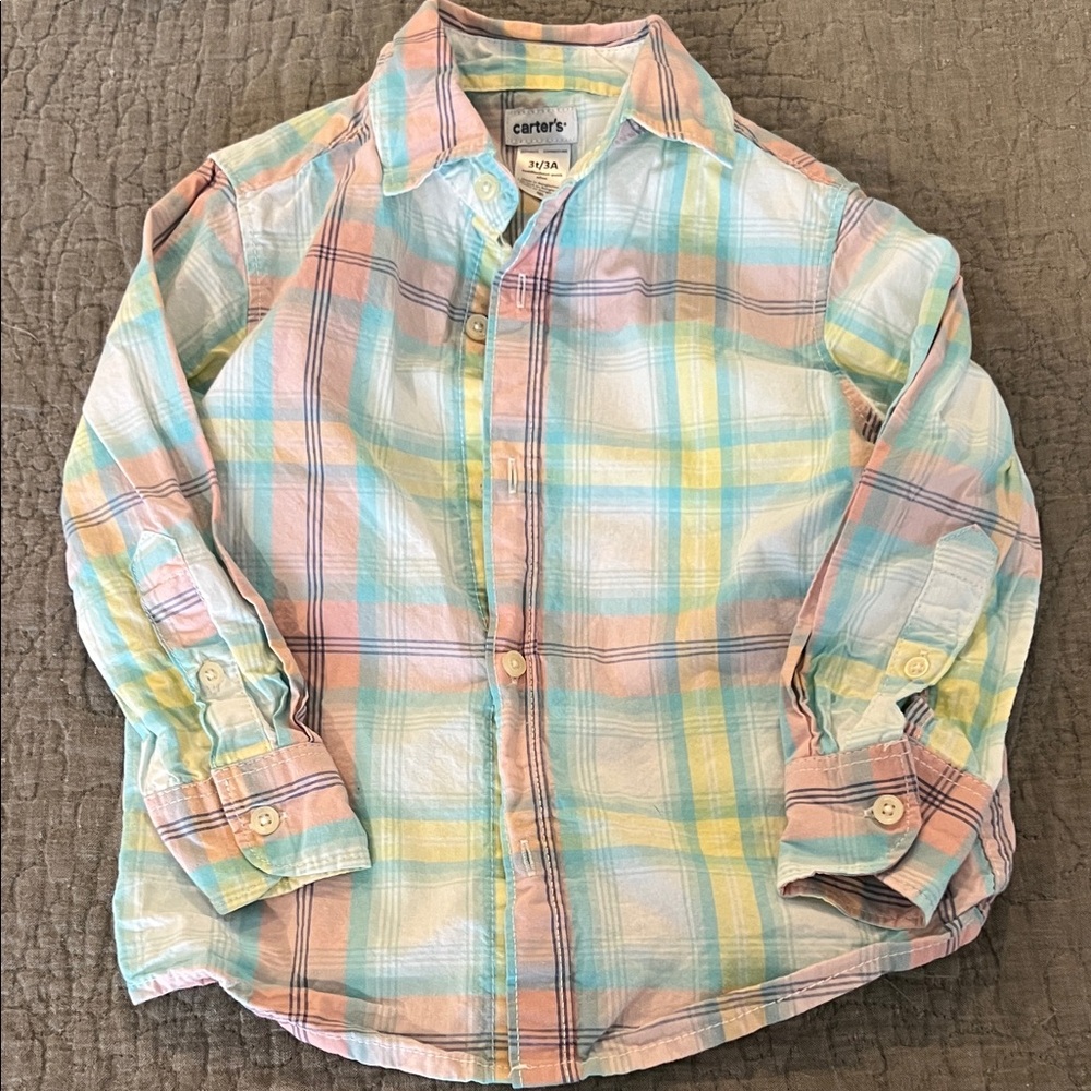 Carter's Pastel Plaid Button Down Shirt